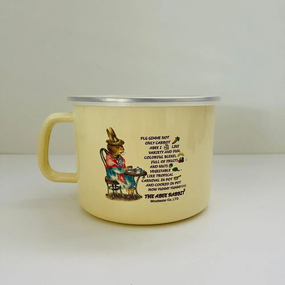 WINCHESTER CO., LTD. The Abee Rabbit Enamel Mug Pot With Plastic Lid
